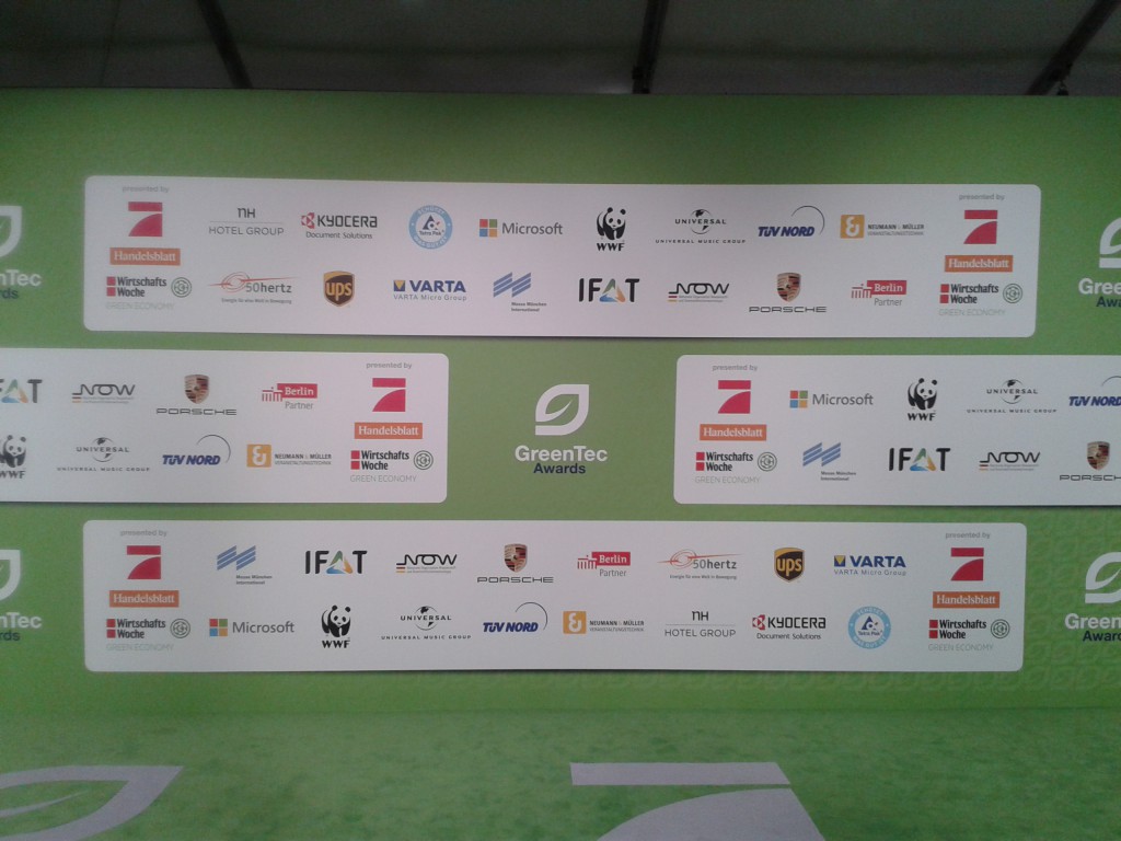 Aktive Unternehmensbegrünung bei den Award-Sponsoren.