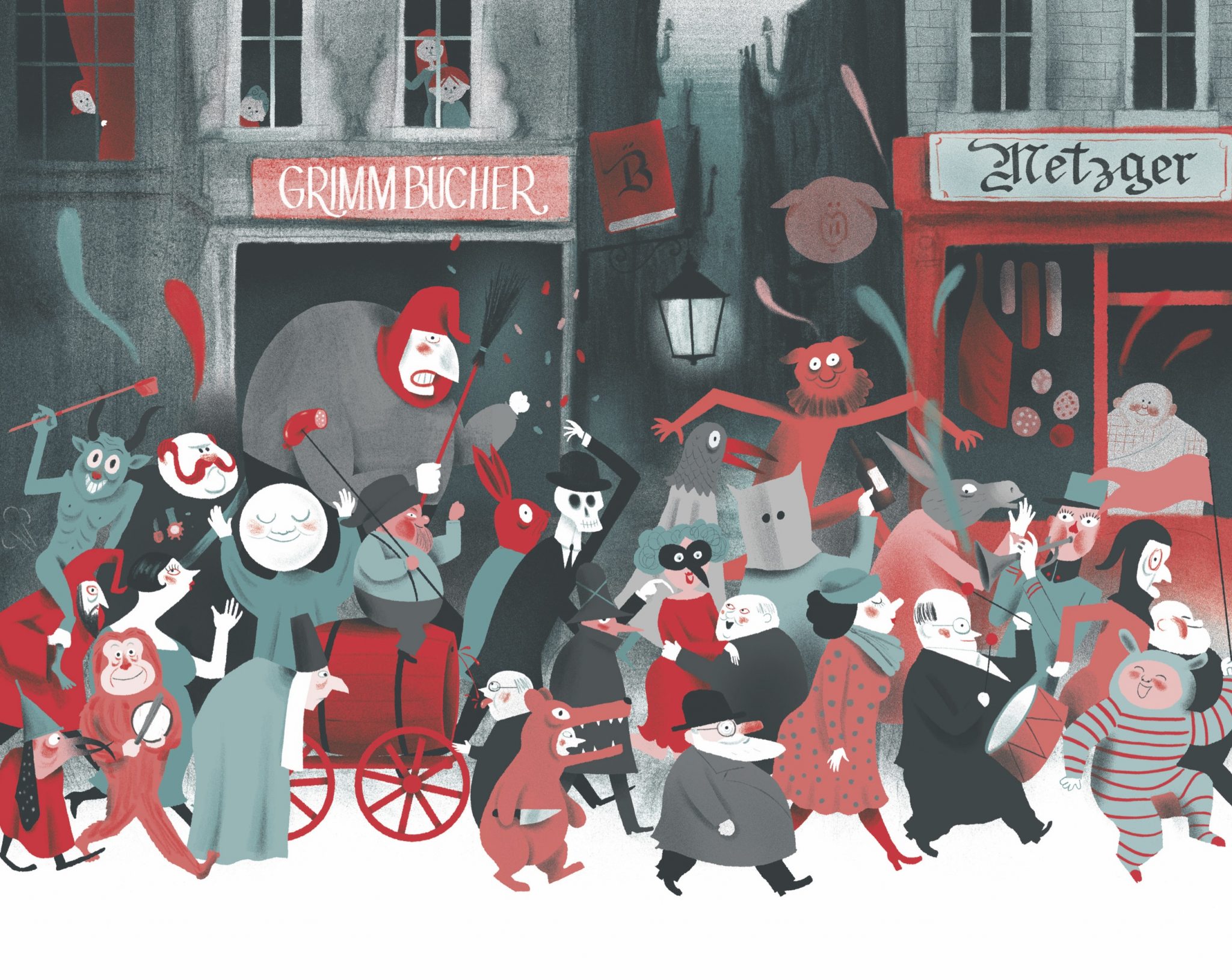 Illustration von Thomas Baas, aus Der Rattenfänger von Hameln, © Kleine Gestalten 2016