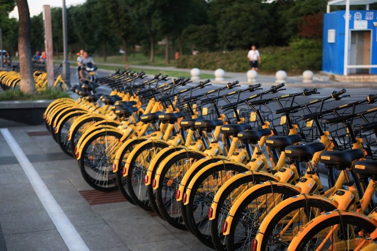 Fahrradverleihsysteme, wie OFO, lassen sich in vielen Großstädten finden