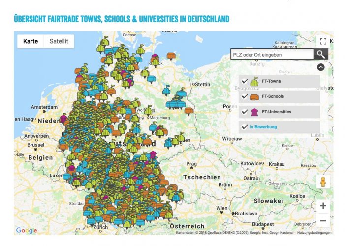 In NRW befinden sich gut ein Fünftel der in Deutschland ausgezeichneten Fairtrade-Towns.
