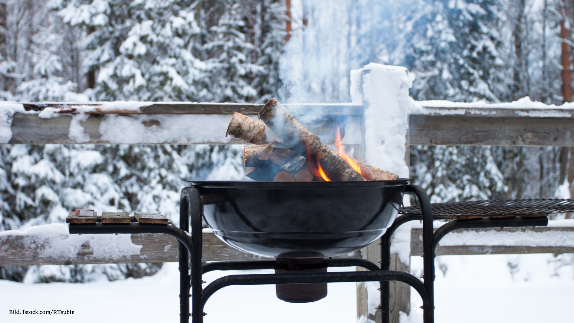 Ein Grill im Winter