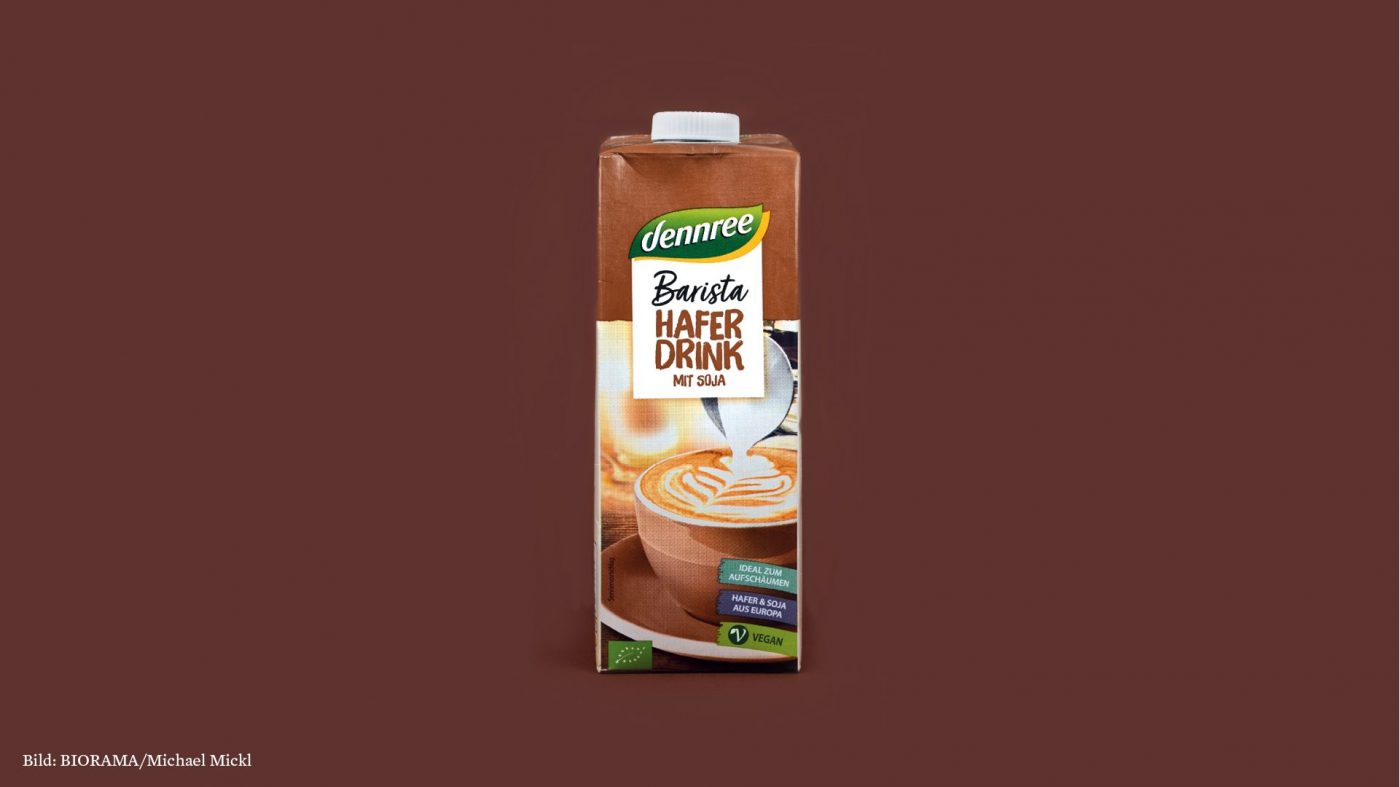 Dennree, Barista Hafer Drink mit Soja.