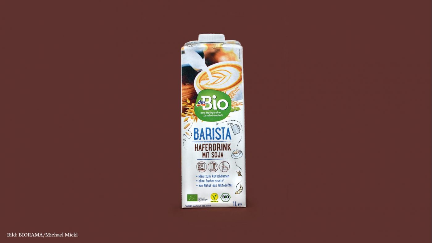 Dm Bio, Barista Hafer Drink mit Soja.