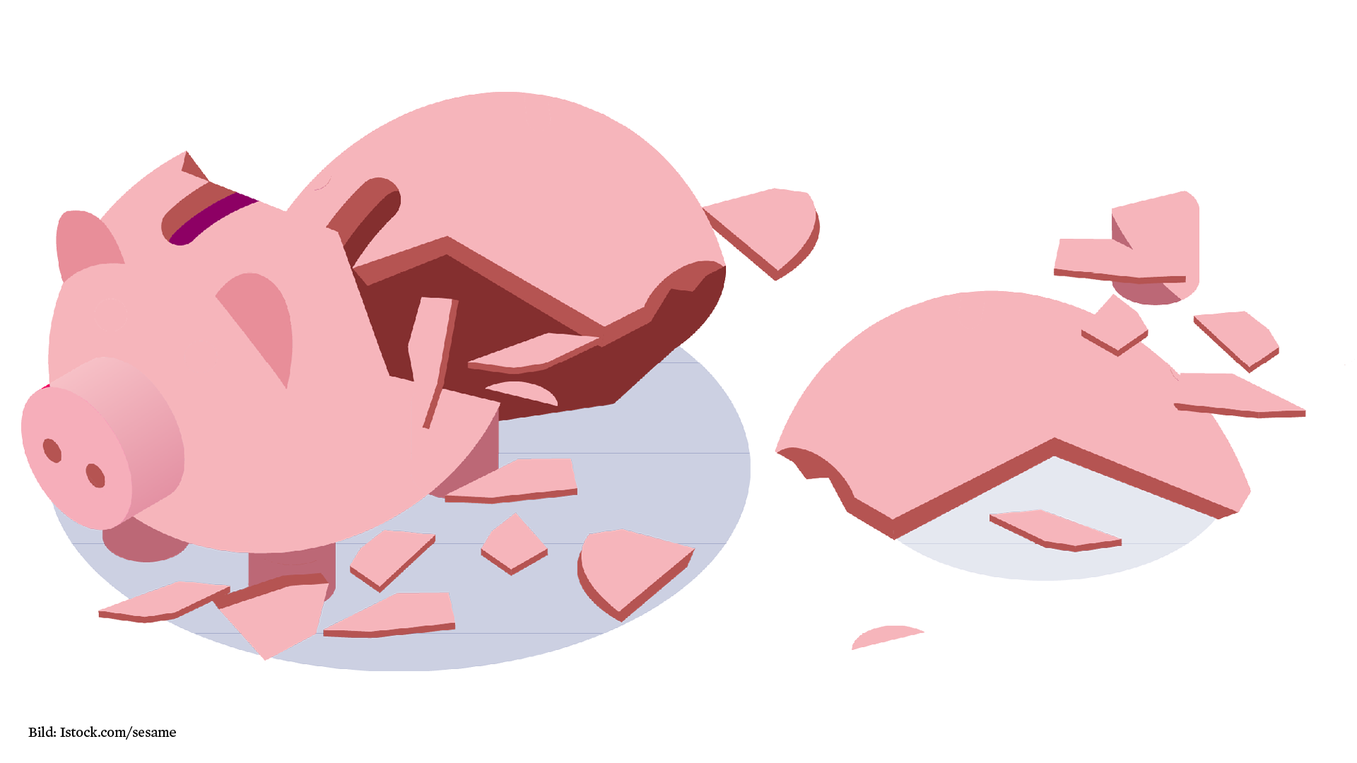 Zerbrochenes Sparschwein