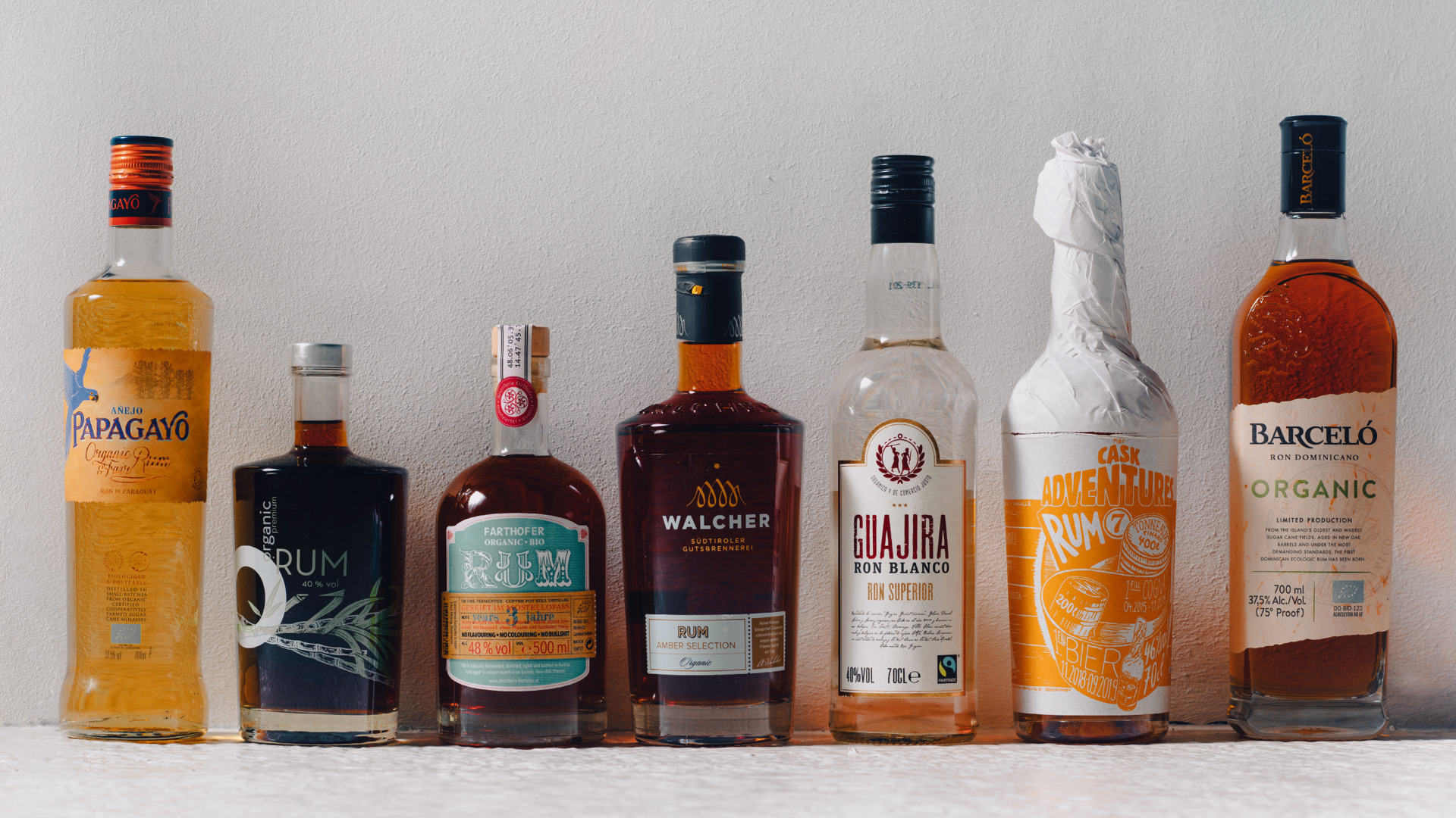 Auswahl an Bio-Rum
