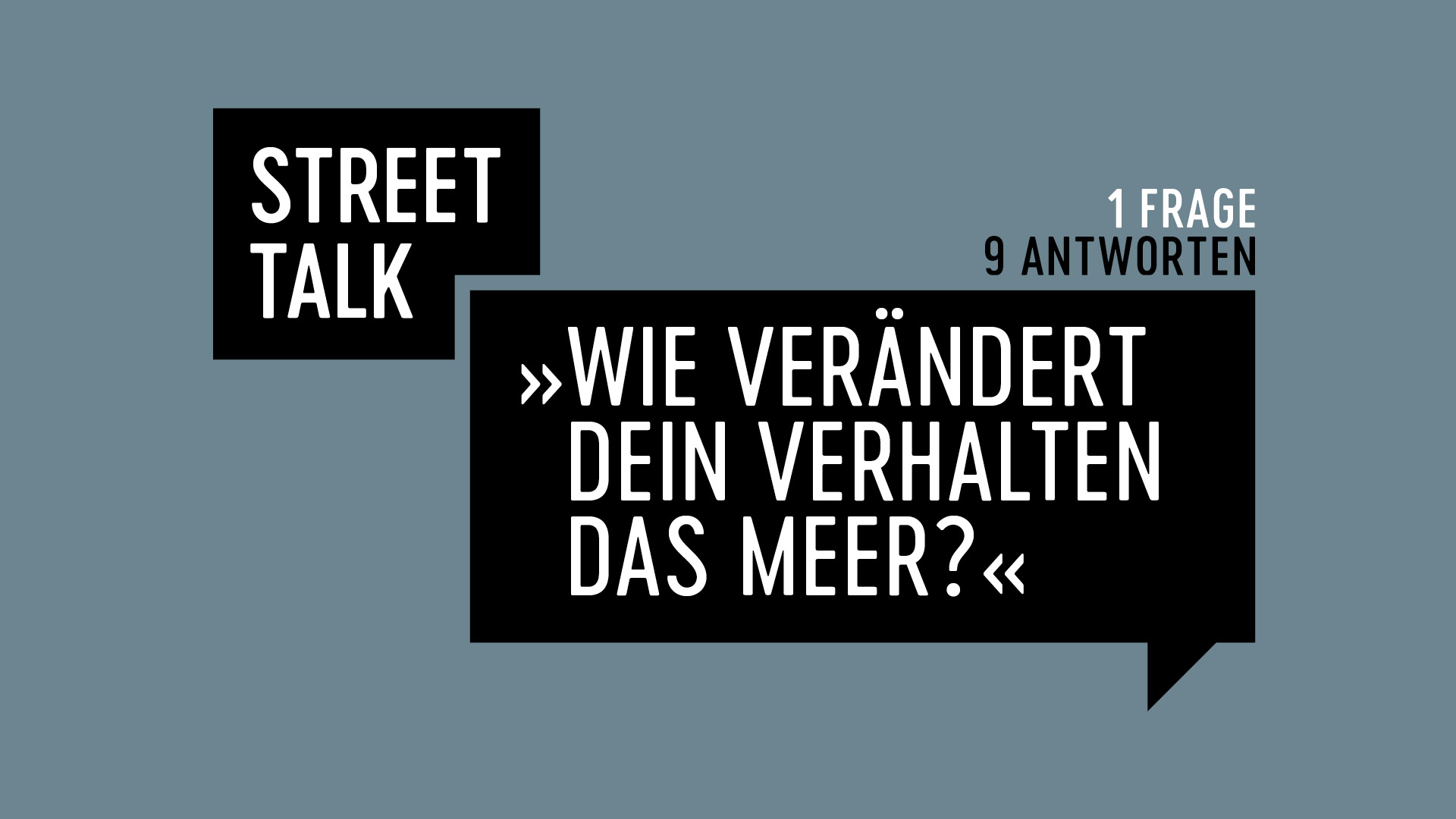 Street Talk: »Wie verändert dein Verhalten das Meer?«