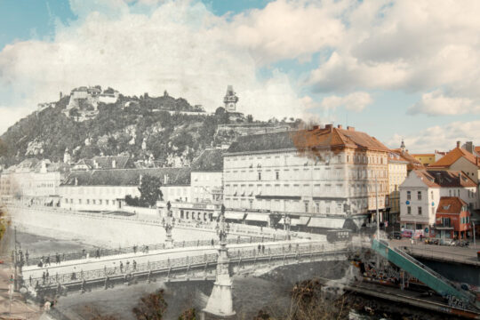 Graz in moderner und alter Ansicht.