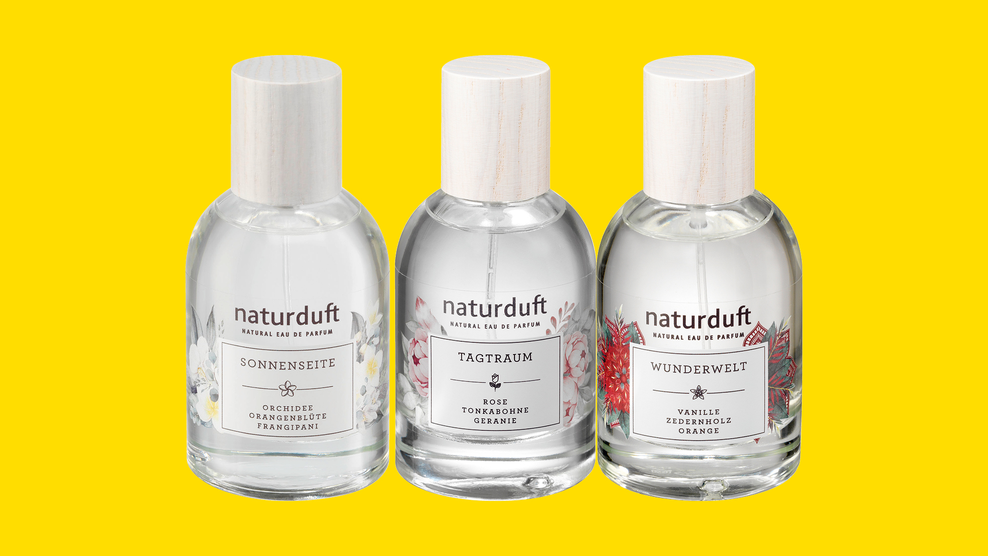 Drei Naturparfums von Alverde.
