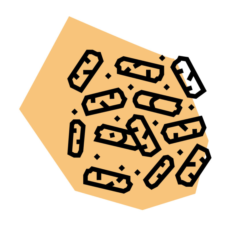 Eine Illustration von Pellets.