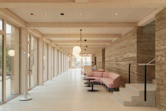 Die Innenansicht eines Gebäudes.