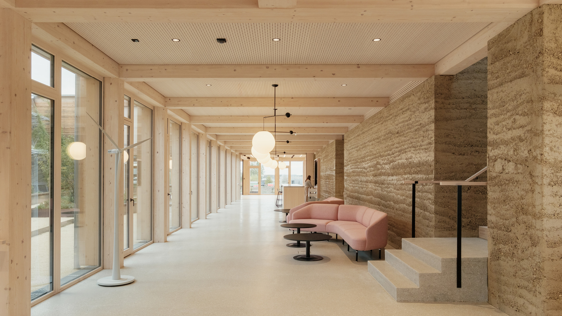 Die Innenansicht eines Gebäudes.