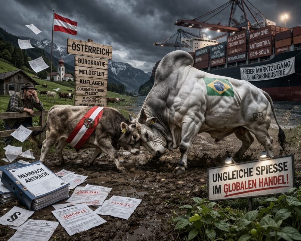 Symbolbild zur Demo, das in WhatsApp-Gruppen kursiert. (Bild: Harbich ChatGPT)