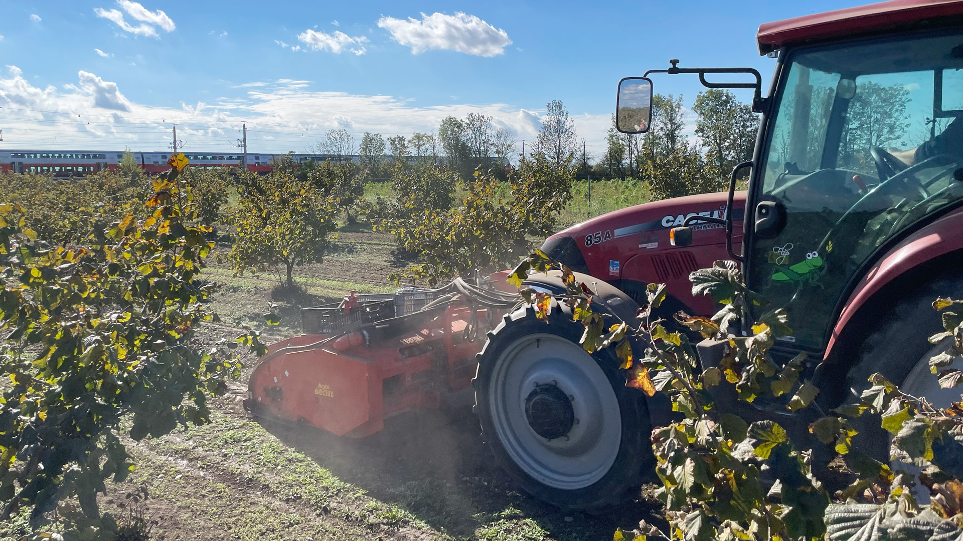Biobauer Christoph Böckl bestellt das Feld mit seinem Traktor.