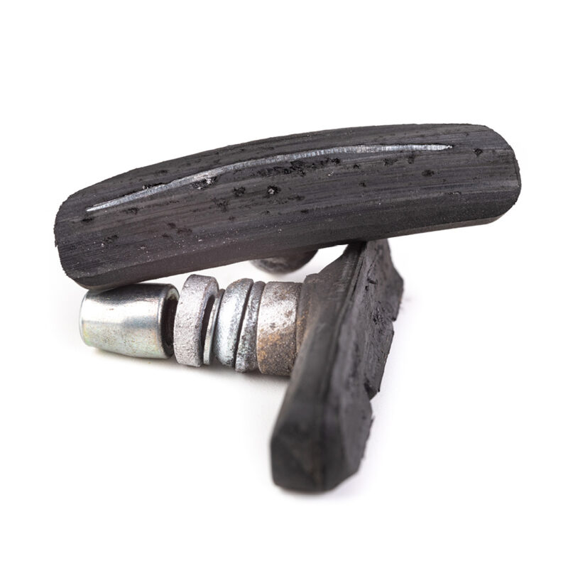 Bremsbelag eines Fahrrads.